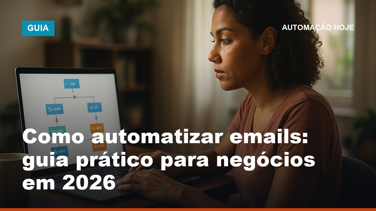 Profissional brasileira configurando sequência de automação de emails no laptop em home office