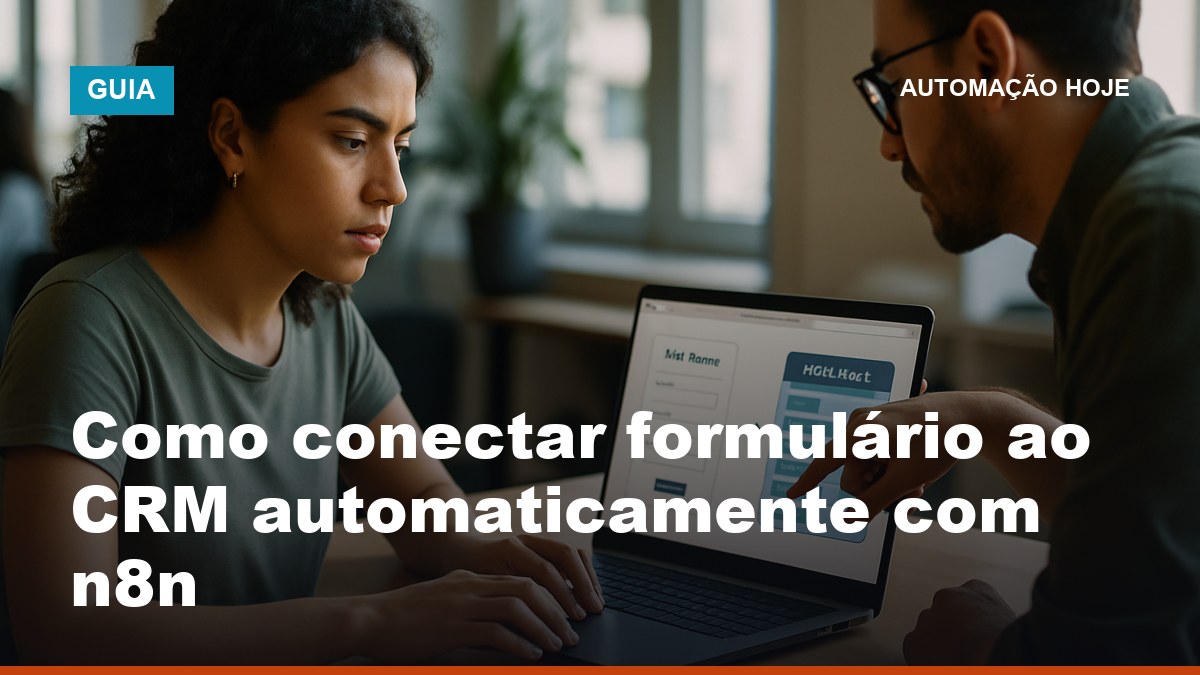 Analista brasileira configurando fluxo no n8n para conectar formulário ao CRM automaticamente, com funil de vendas na tela