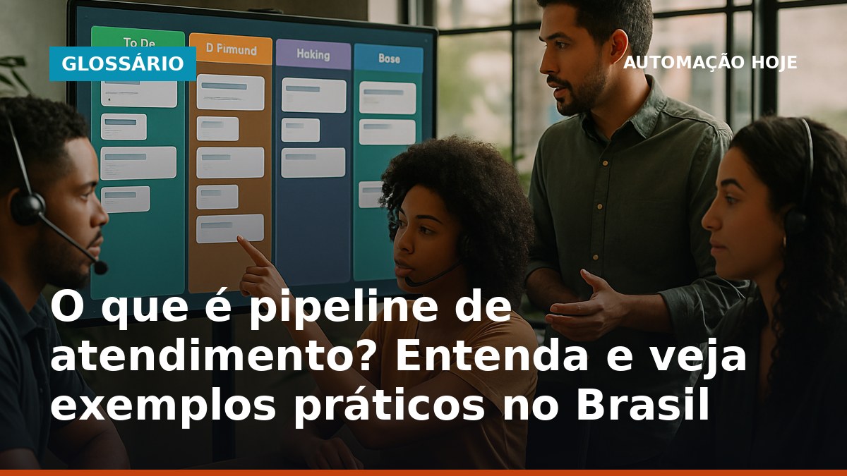Equipe de atendimento analisando pipeline visual de atendimento ao cliente em escritório brasileiro.